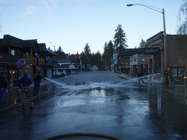 Cleaning the streets before the sun comes up.