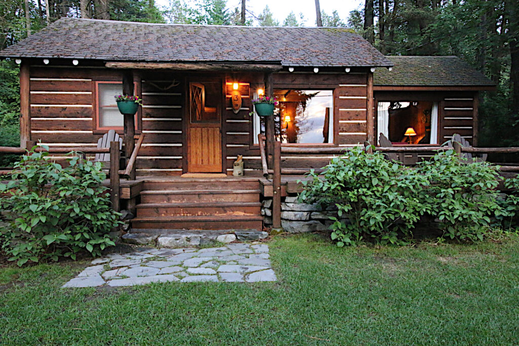 Cabin 3 at Flathead Lake Lodge in Bigfork, Montana. 